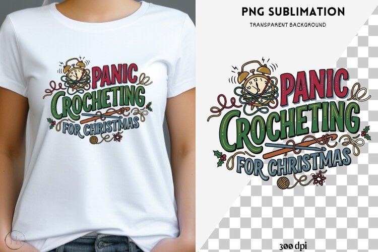 Christmas crochet png design for T-shirts example image 1
