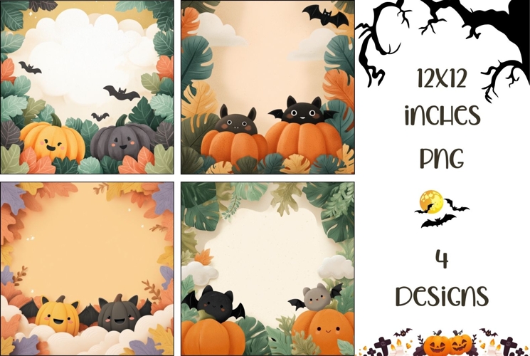 Cartoon Halloween Pumpkins Backgrounds, Halloween Print