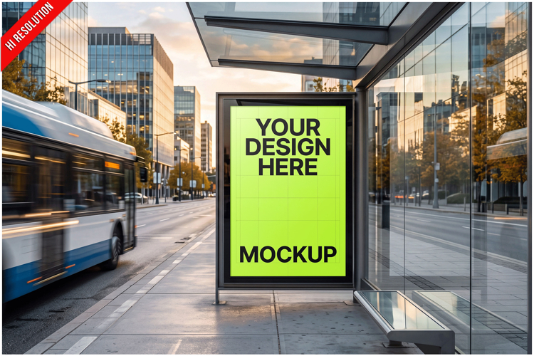 Bus Stop Poster City Sidewalk
