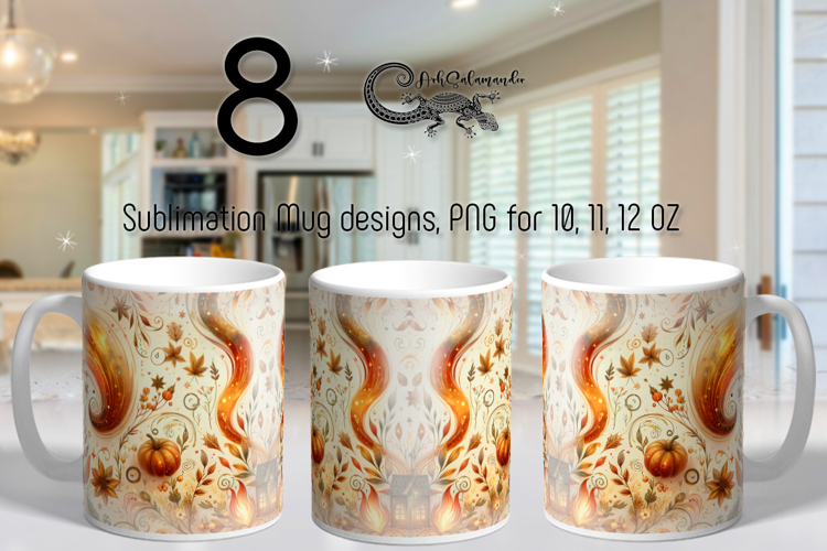 Golden Autumn | Fall Sublimation Mug design bundle