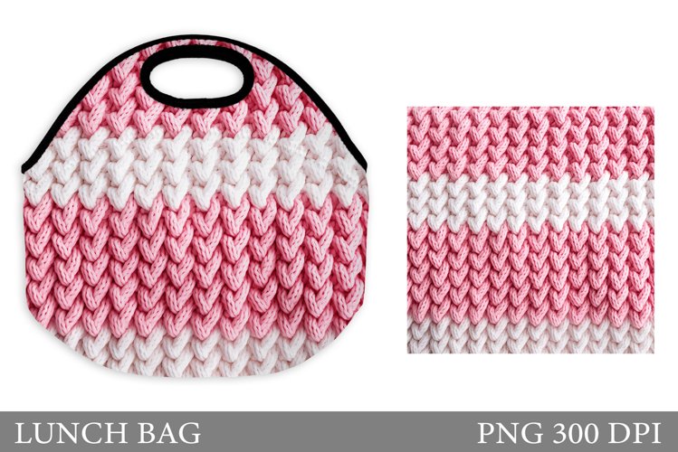 Knitted Texture Lunch Bag. Knitted Lunch Bag Sublimation