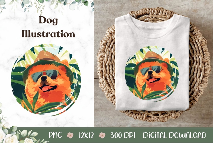 Summer Chau Chau Dog Illustration, Chau Chau Dog PNG