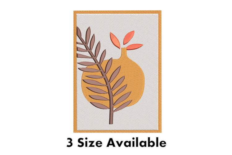 Modern Pomegranate Applique Machine Embroidery Design