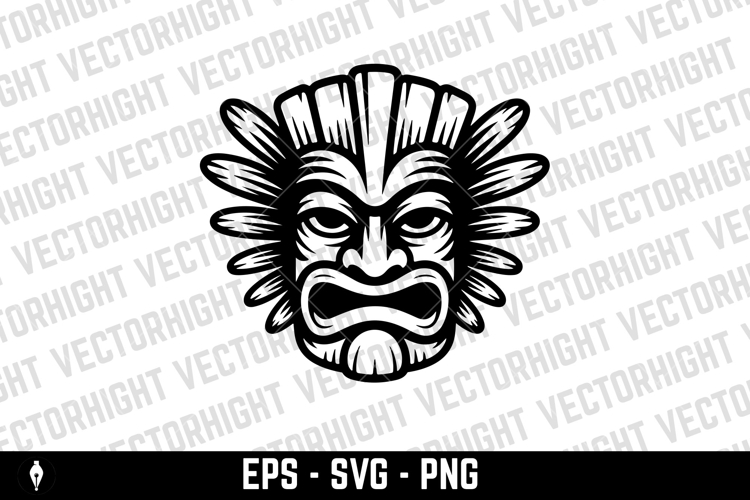 Traditional polynesian tiki idol. Illustration of tribal tik