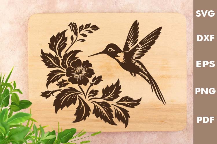 Hummingbird Design, Cutting board, Laser cut, Cricut svg