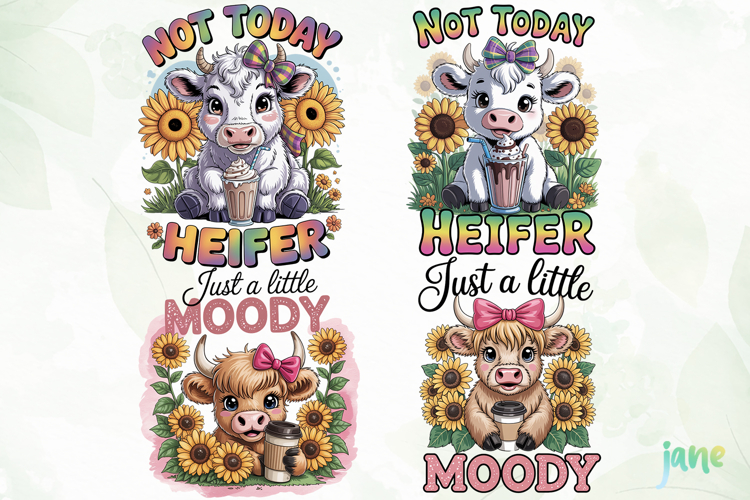 Cute Highland Cow Png Sublimation