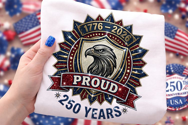 USA Proud 250th Anniversary 1776-2026, 4th July T-Shirt PNG