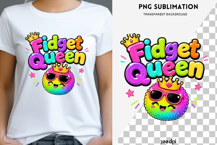 Fidget queen png design for T-shirts