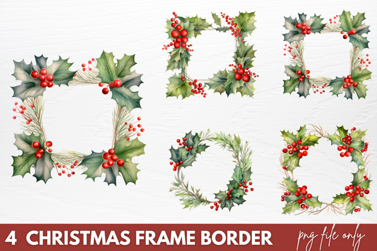 Christmas Frame Border Sublimation PNG
