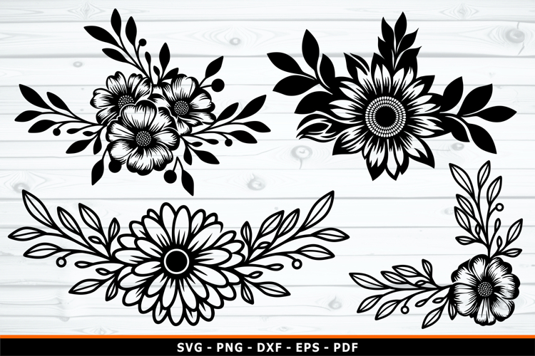 Flowers SVG, Flower Outline SVG, Floral SVG,