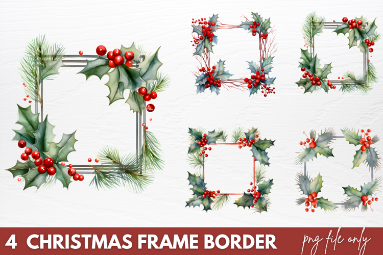 Christmas Frame Border Sublimation PNG