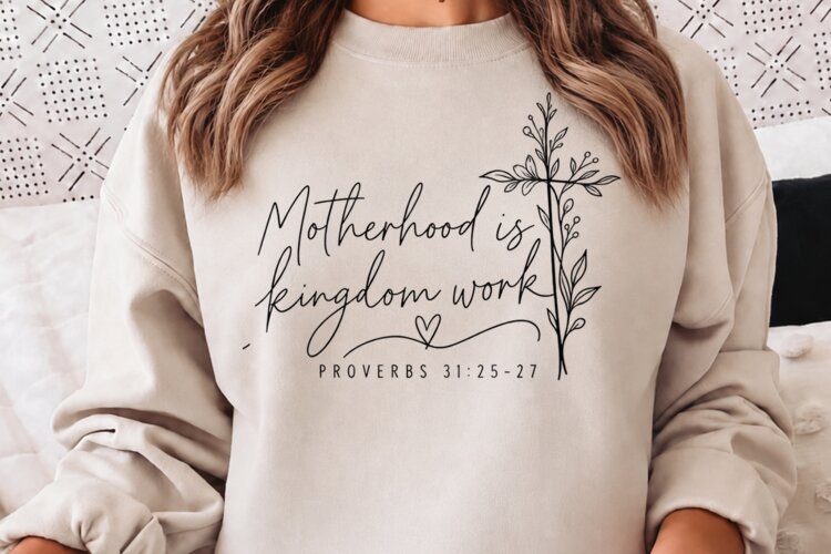 Motherhood Is Kingdom Work PNG, Proverbs 31 Christian Mom PN example image 1