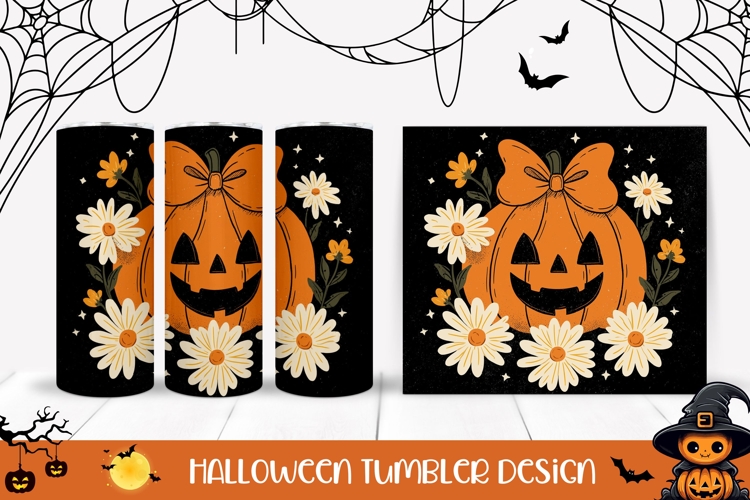 Retro Halloween Pumpkin Tumbler, Halloween Tumbler Wrap