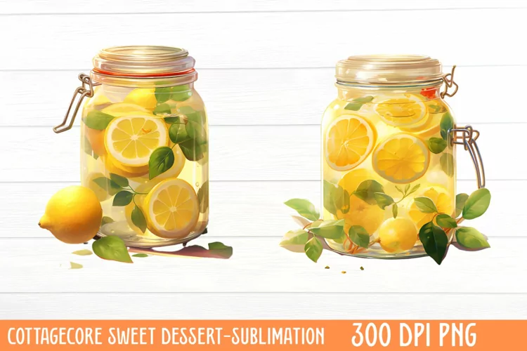 Cottagecore Sweet Dessert Sublimation, Watercolor Clipart