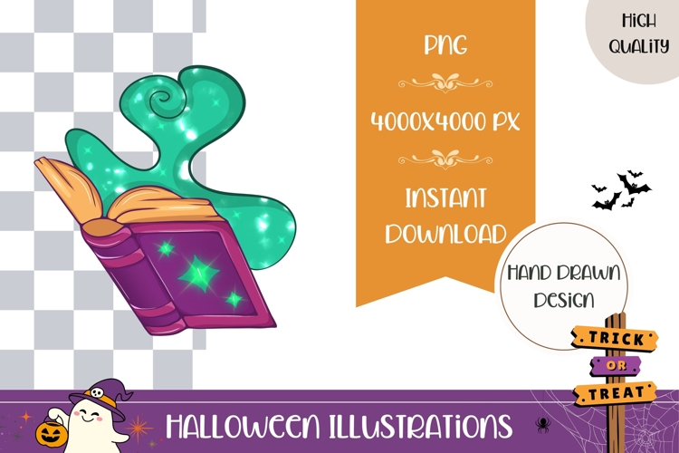 Hand Drawn Magic Illustration, Cartoon Magic Book PNG