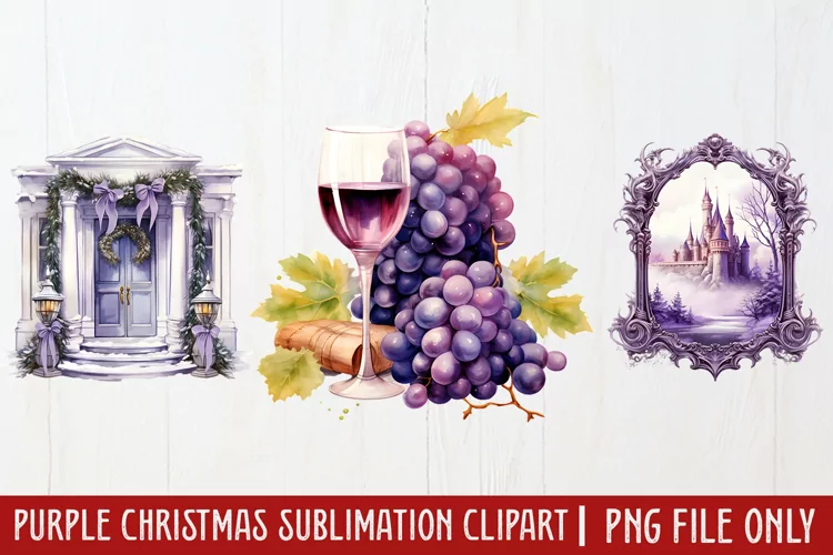Purple Christmas Sublimation clipart