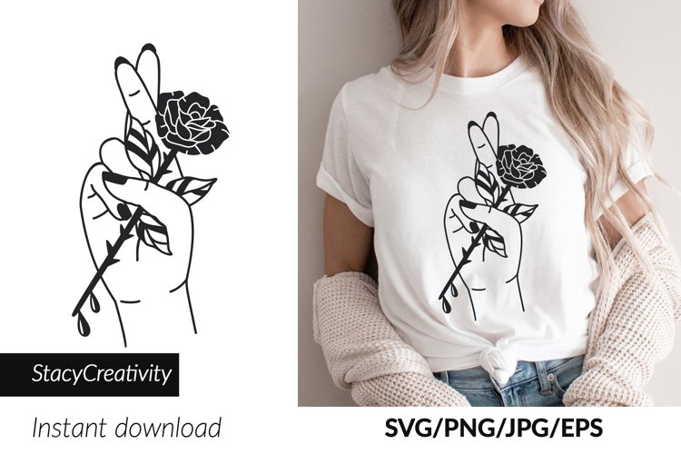 Rose Svg Crossed Fingers Sign Language Hand Gesture Svg
