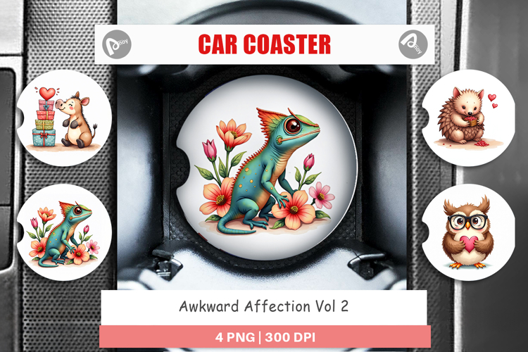 Awkward Affection Car Coaster