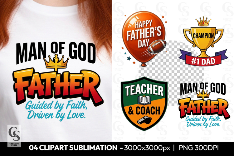 Man Of God Father Sublimation Clipart PNG