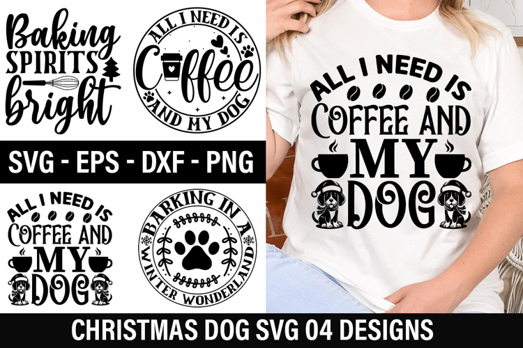 Christmas Dog SVG Design - Barking in a winter wonderland