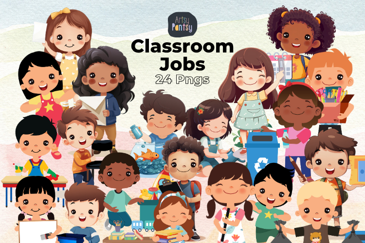 Cute Kids Classroom Jobs Display Bundle