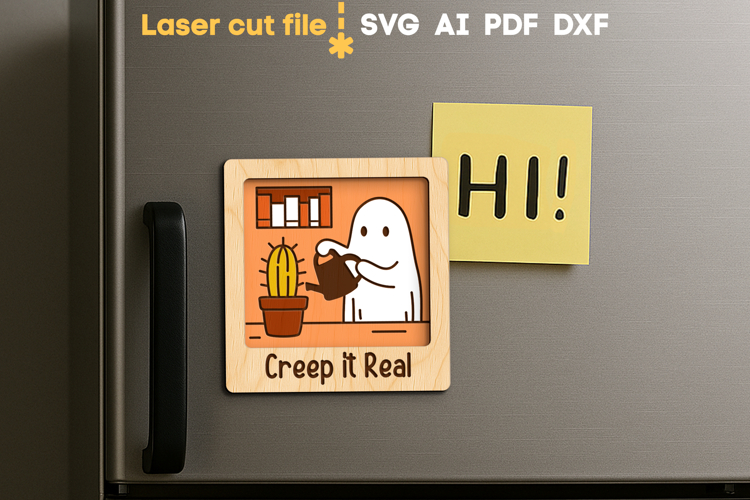 Halloween Ghost Magnet SVG laser cut files for Glowforge