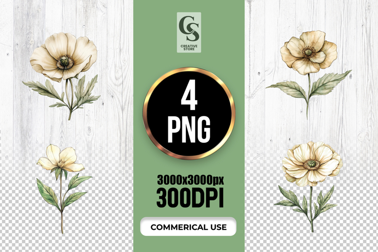  Vintage Flower Clipart Image 5