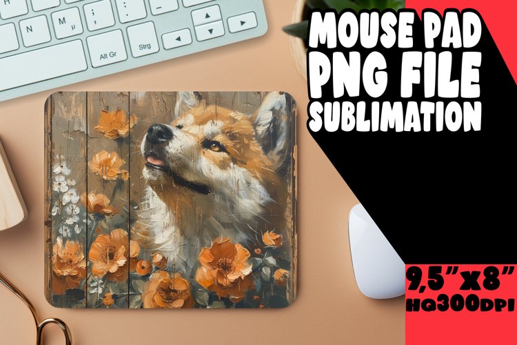 Wooden Dog Pattern Mouse Pad example image 1