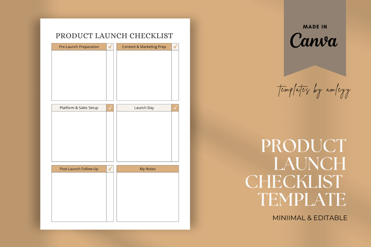 Product Launch Checklist Business Planner Template