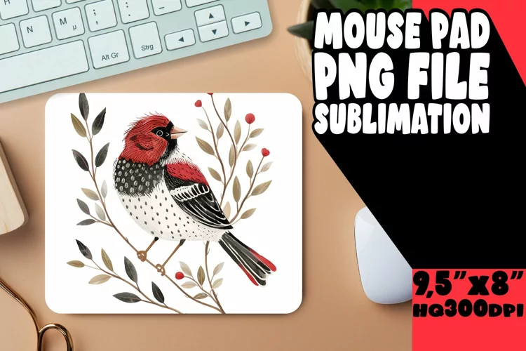 Spring Watercolor Bird Mouse Pad Sublimation