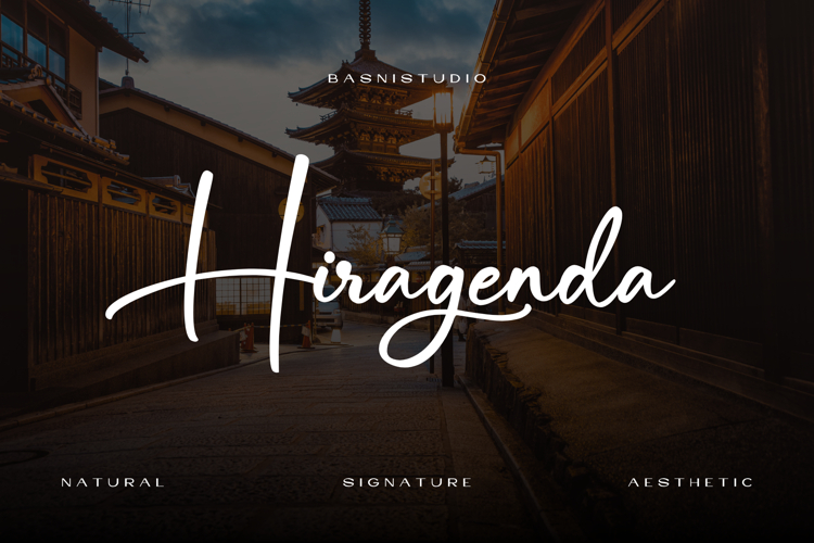 Hiragenda Signature font