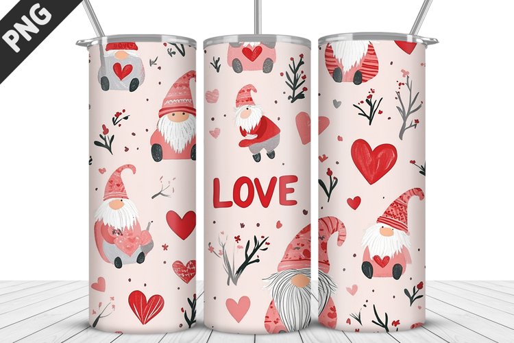 Valentines Gnome Tumbler Design | Valentines Day Tumbler