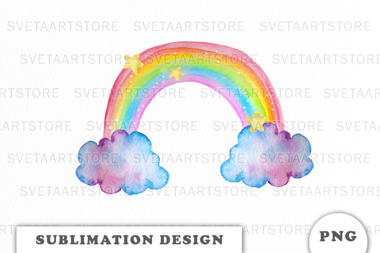 Watercolor Cute Rainbow png