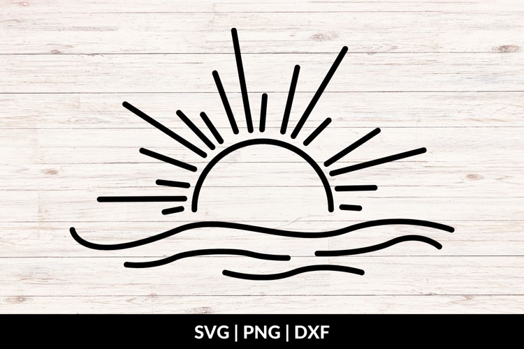 Sun And Waves Doodle SVG