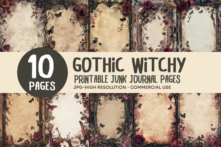Dark Rose Junk Journal Pages