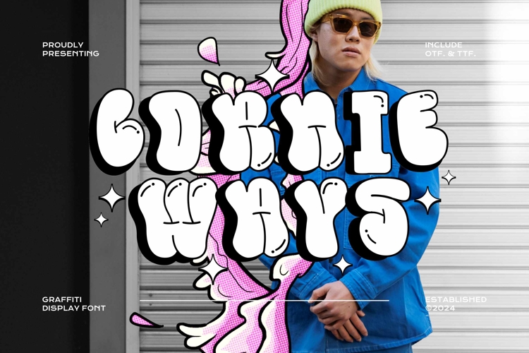 Cornie Ways - 3D Bubble Display Font
