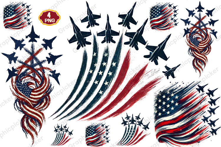 USA Patriotic Jets PNG, 4th of July PNG, USA Flag PNG, USA
