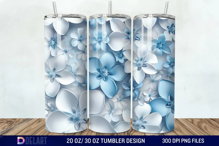 3D Floral Tumbler Wrap