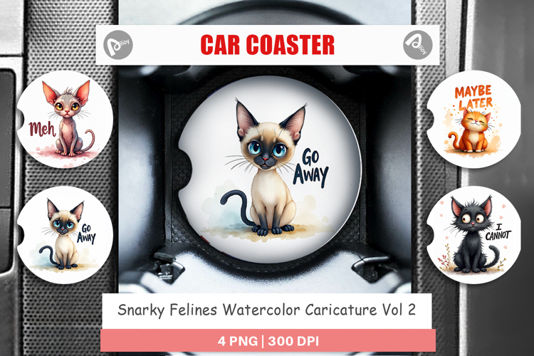 Snarky Felines Car Coaster