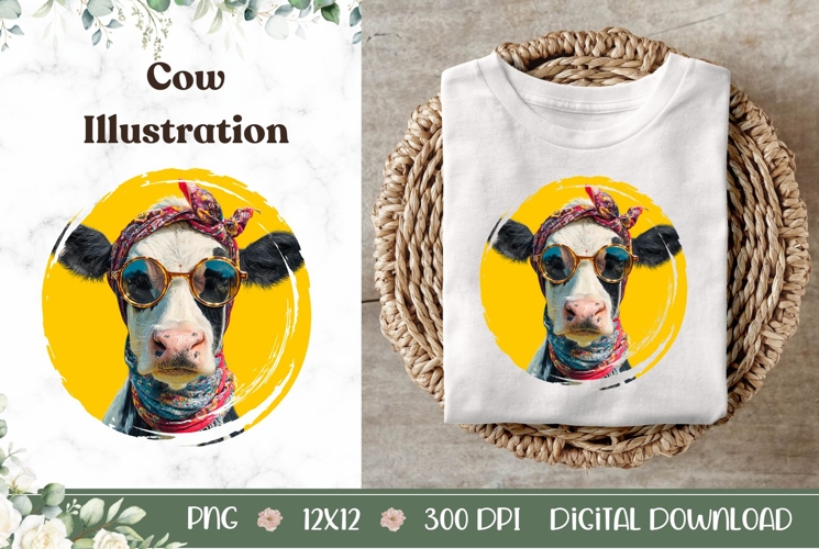 Cartoon Cow Illustration, Funny Cow PNG, Animals PNG
