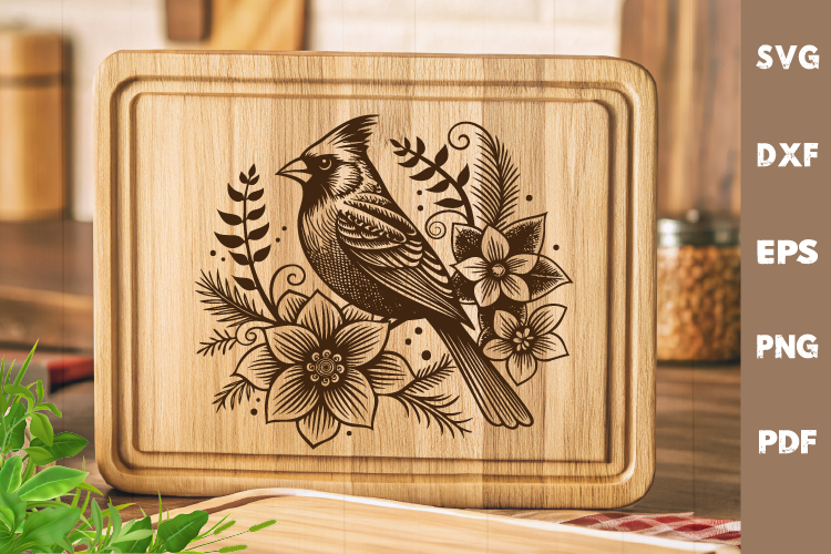 Cardinal Bird laser SVG PNG| Christmas Design