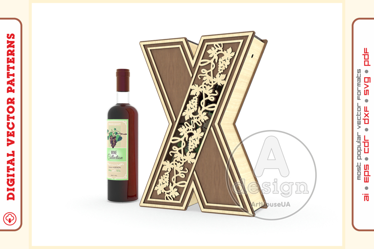 Wine Box v120 - laser cutting file - Glowforge ready SVG
