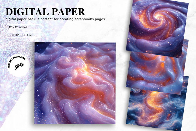Abstract Wave Digital Paper Background Wallpaper Wallart
