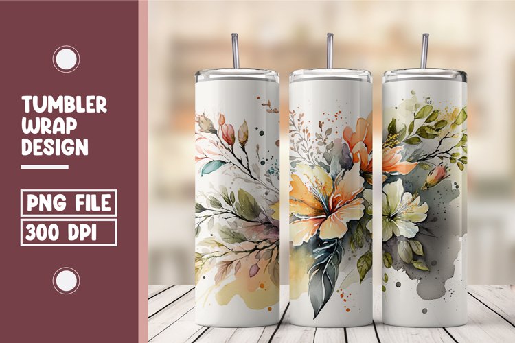 Spring floral tumbler wrap sublimation