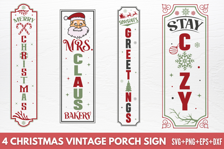 Christmas Vintage Porch Sign SVG