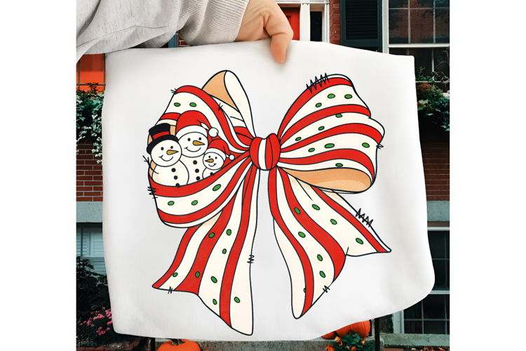 Christmas Coquette Bow PNG, Christmas Sublimation Design