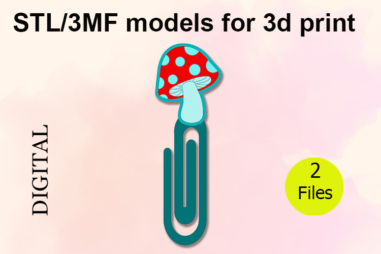 Fly Agaric Mushroom, Paper Clip STL/3MF files for 3D Printin