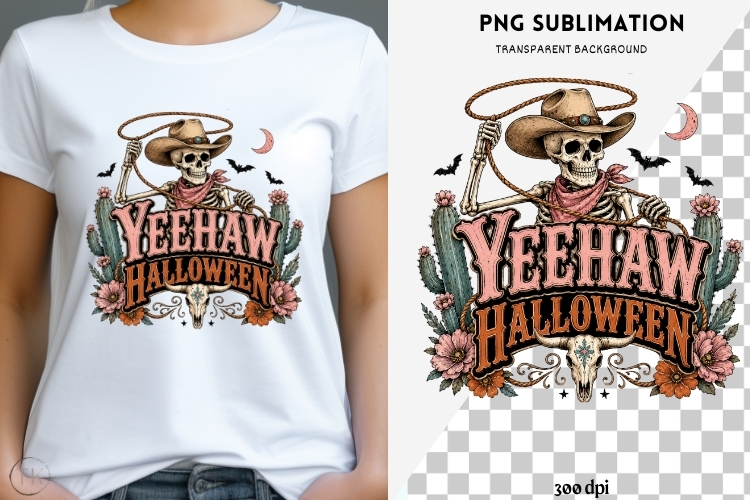Western gothic halloween png design for T-shirts