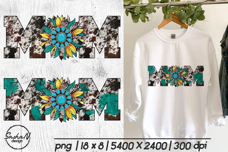 Mom sunflower, Mom sublimation, Mothers day sublimation example image 1