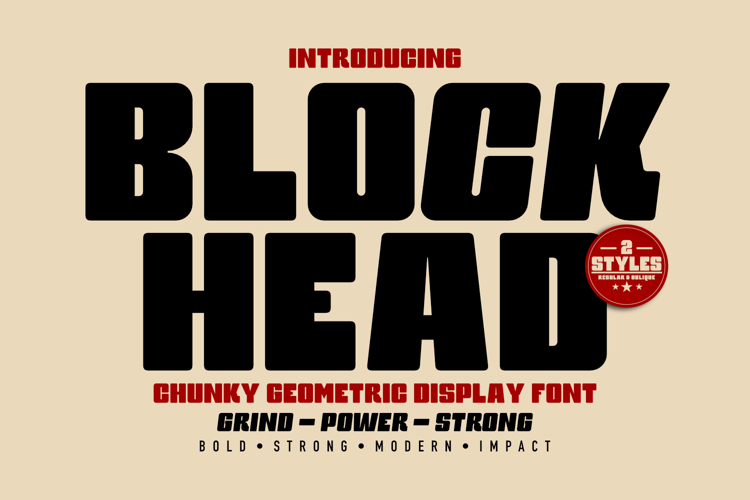Block Head Chunky Display Font